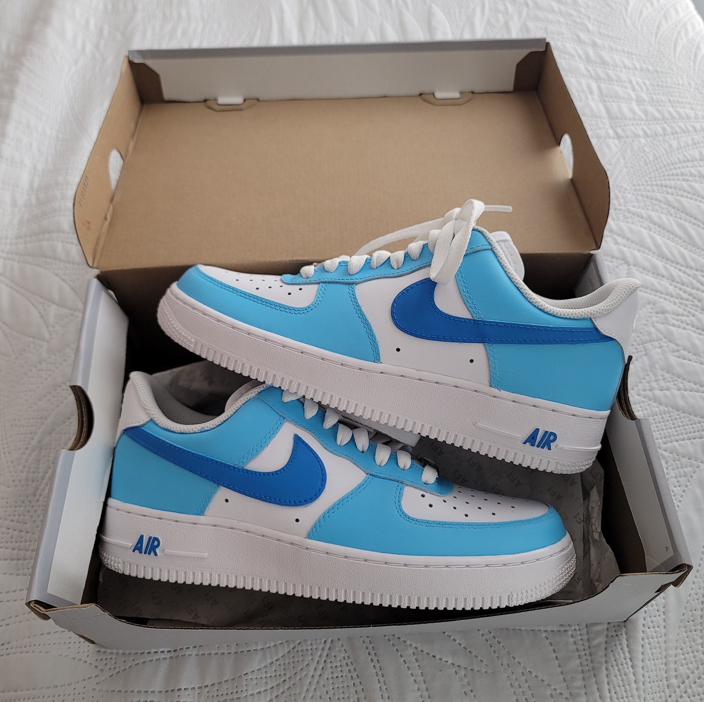 custom blue eyes air force 1
