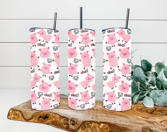 When Pink Pigs Fly!!! Personalized Tumbler, Personalized Tumbler, Double Wall Insulated, Gift, Tumbler with Lid & Straw, Custom Tumbler