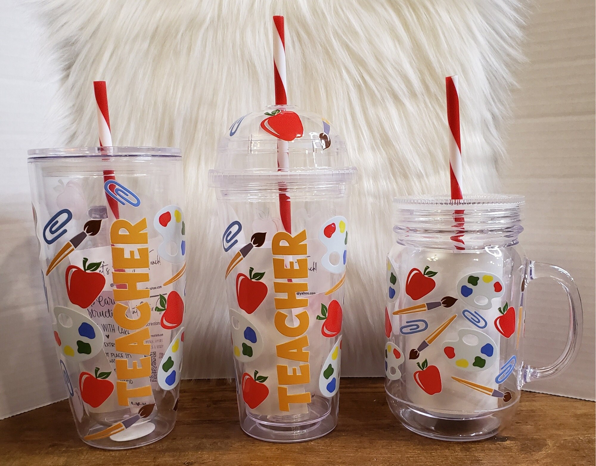 Personalized Teacher Clear Glass Tumbler, Teach Them - Unifury