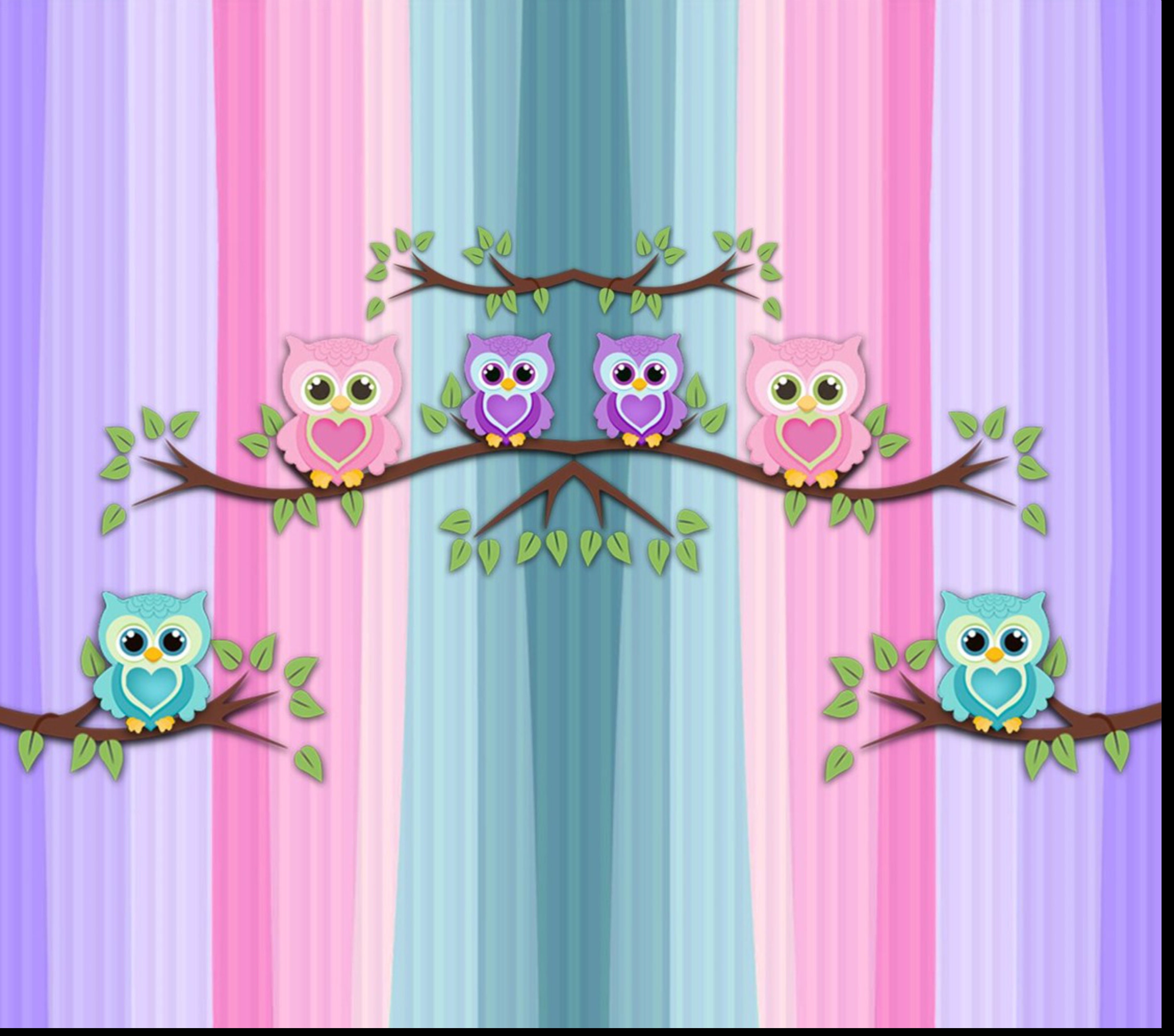 Pastel Owls Sitting Tumbler Personalized Tumbler Double Wall Etsy