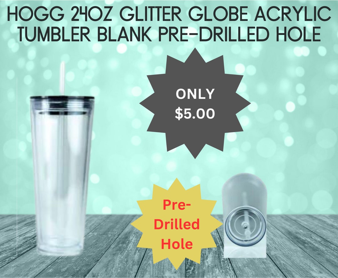 Blank Hogg Acrylic Glitter Globe Can Tumbler Brand New 24oz Etsy