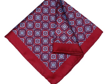 Maroon Floral Men's Pocket Square