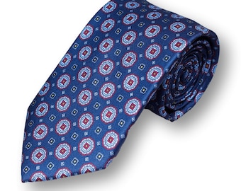 AMBROSE Men&#39;s Floral Blue Necktie, Skinny Necktie, Wedding Tie, Groom Tie, Tie for Men, Necktie for Man, Men Fashion Necktie, Neckwear Tie