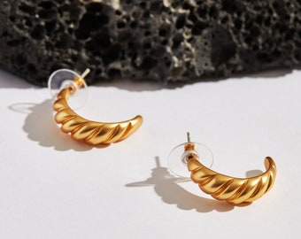 half circle hoop gold earring.925 sliver.earrings dangle.sharp dangle earring