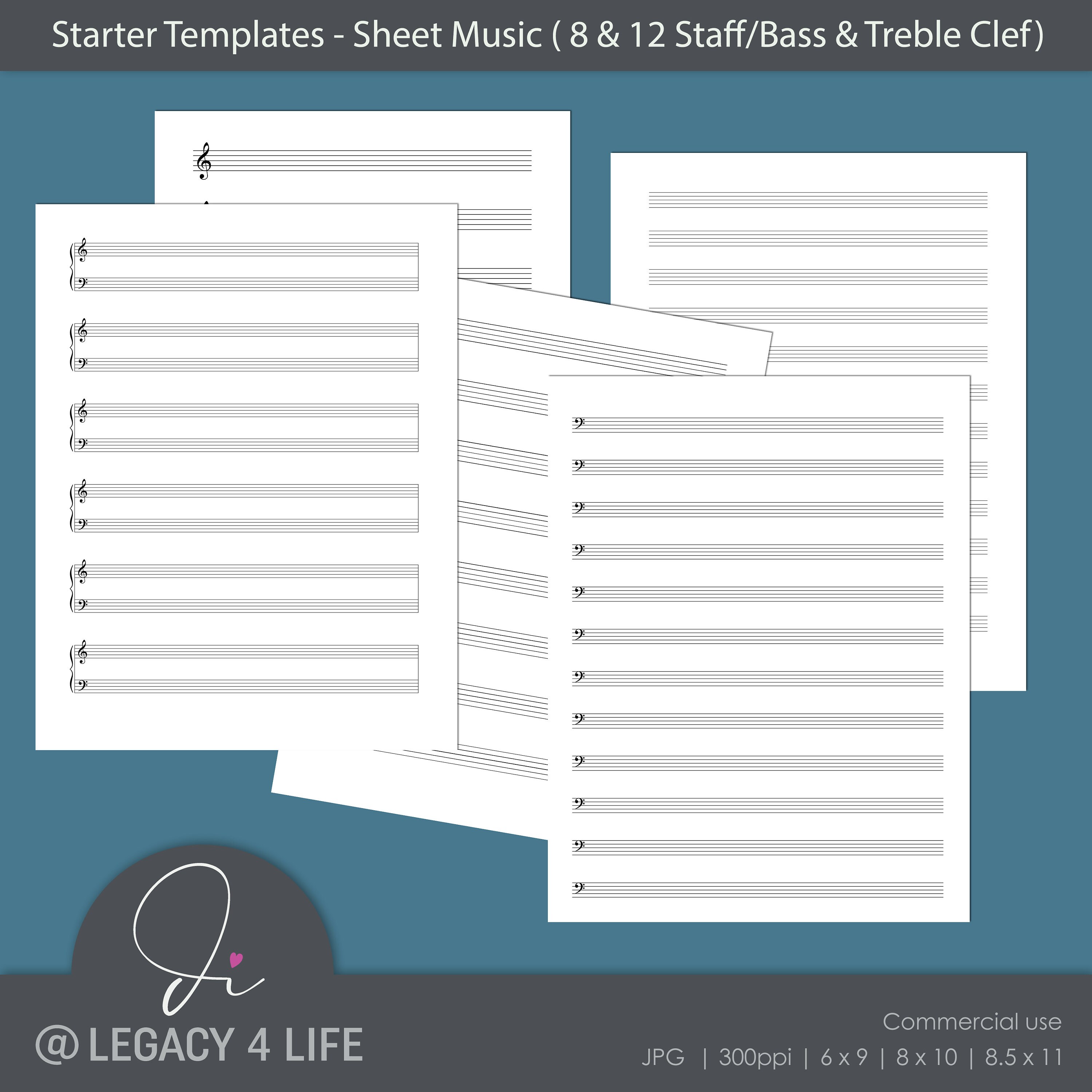 Printable Blank Music Sheets / Digital Download so You Get It - Etsy