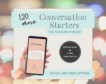 120+ Conversation Starters | Conversation Cards | Family Game Night | Homeschool Activity | Communication Cards | Printable| Teen Questions
