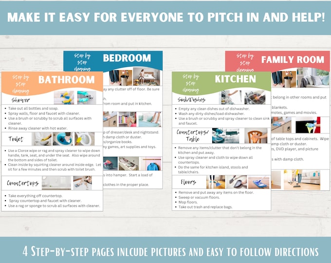 Printable Chore Cards Bundle | Digital Download | Make Cleaning Easy ...
