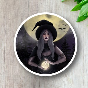 Moon Witch sticker |  witchcraft Sticker | Moon | Astrology | Halloween | Witch sticker | Witchy gift | Witch gift | Spooky sticker
