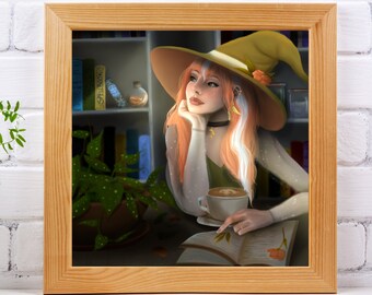 Herbal witch | Witch art print | Witchy art | Witchy decor | Herbal art | witchy art | forrest witch | Wiccan art | Herbal artwork | Wiccan