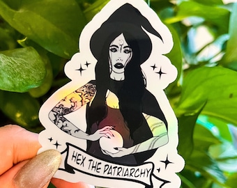 Hex the Patriarchy Holographic sticker | feminist | witchy | witchcraft | spells | witch sticker | feminist gifts | feminist stickers |Witch