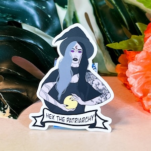 Hex the Patriarchy Metallic sticker | feminist | witchy | witchcraft | spells | witch sticker | feminist gifts | feminist stickers |Witch
