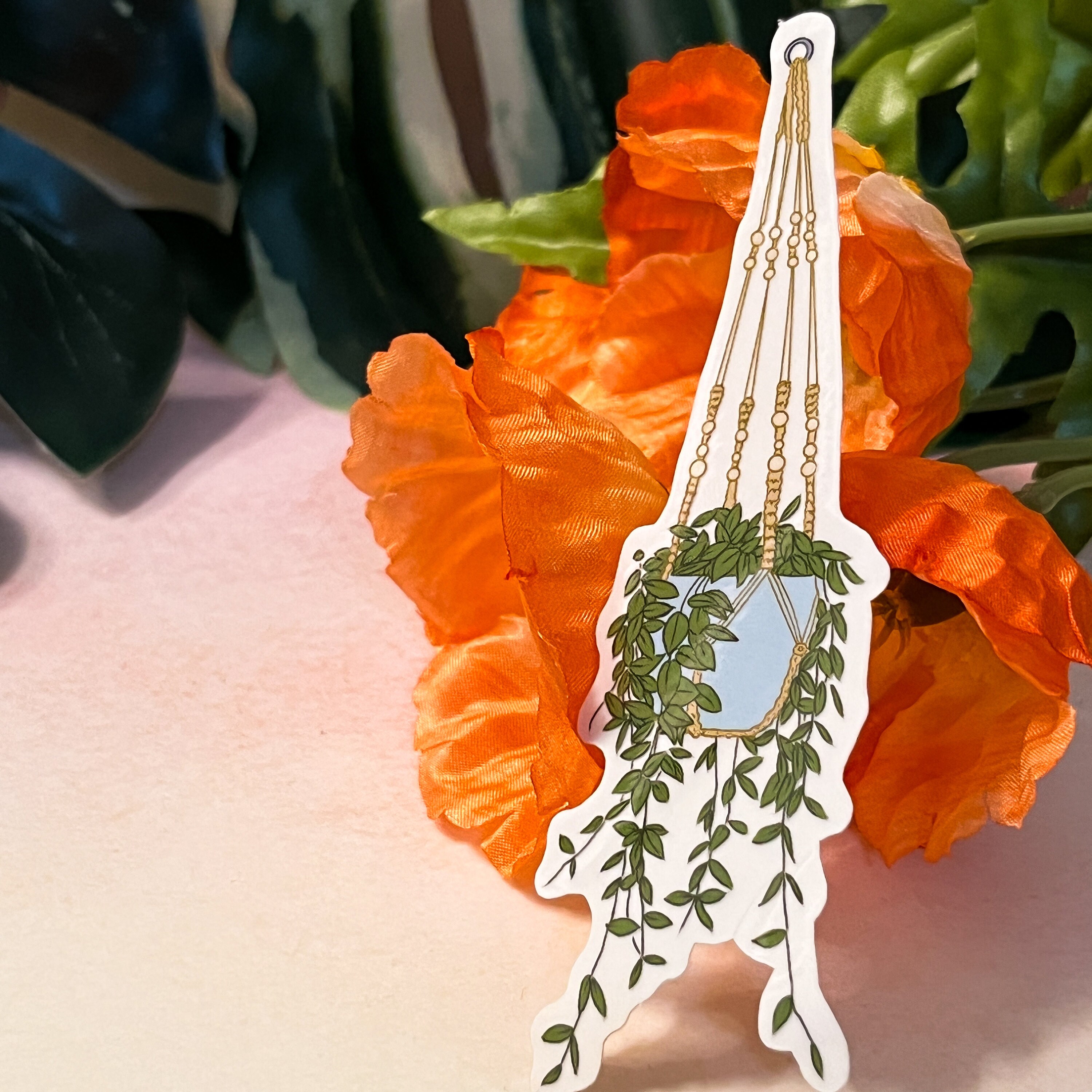 Hanging Plant Sticker | Gardening Sticker | Macrame Plant Hanger ...
