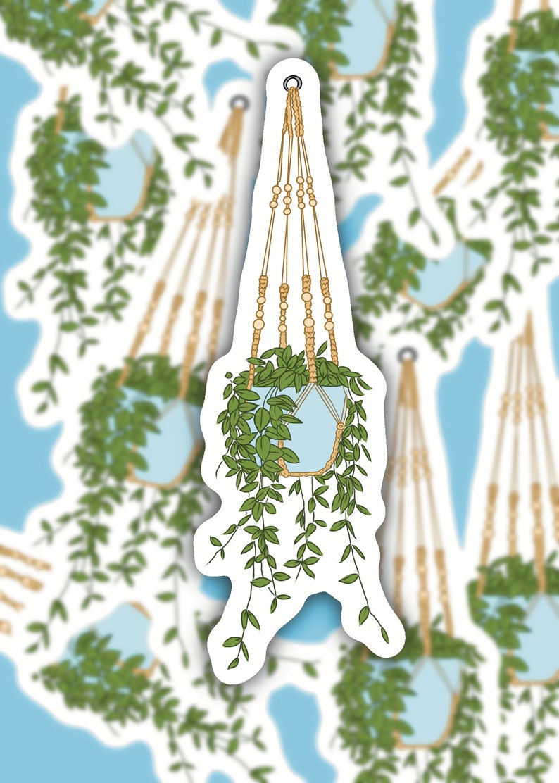 Hanging Plant Sticker | Gardening Sticker | Macrame Plant Hanger ...