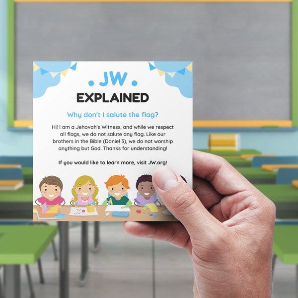 Handy JW Beliefs Explanation Cards for School | 4 Jehovah Witness Notes on Christmas, Birthdays, Morning Pledge, Magic | Children's Teachers