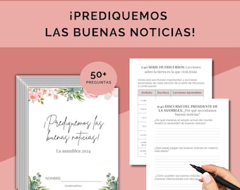 Prediquemos Las Buenas Noticias, Libro de Trabajo La Asamblea 2024, 72 páginas de Hojas de Trabajo Imprimibles para los Testigos de Jehová