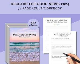 JW Declare the Good News 2024 Convention Workbook | 50+ Questions 72-Page Printable PDF | Worksheets for Jehovah's Witness Adults & Teens