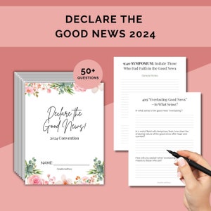 JW Declare the Good News 2024 Convention Workbook | 50+ Questions 72-Page Printable PDF | Worksheets for Jehovah's Witness Adults & Teens