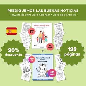 JW Niños Prediquemos Las Buenas Noticias Pacote | Livro de Atividades + Livro para Colorear Asamblea 2024, 100+ Hojas Testigos de Jehová