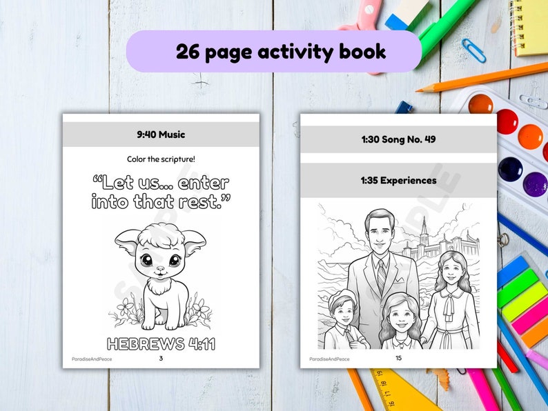 JW Kids Ages 6-13 Enter Into God's Rest 26 Page Activity Workbook 2023 Circuit Assembly Printable Worksheets for Jehovah's Witness image 2