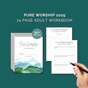 JW Pure Worship 2025 Convention Workbook | 50+ Questions 74-Page Printable PDF | Worksheets for Jehovah&#39;s Witness Adults & Teens