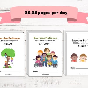 JW Kids Ages 6-13 Exercise Patience 77 Page Activity Workbook 2023 Convention Printable Worksheets Education for Jehovah's Witness image 2