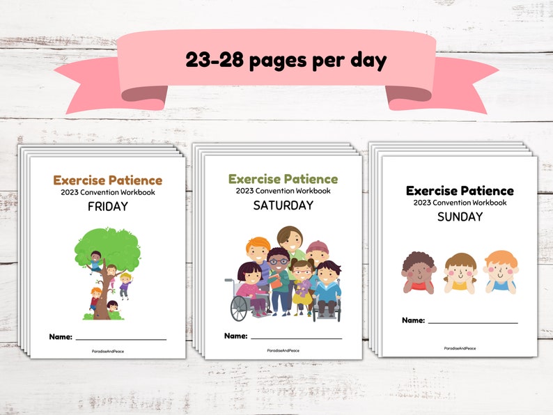 JW Kids Ages 6-13 Exercise Patience 77 Page Activity Workbook 2023 Convention Printable Worksheets Education for Jehovah's Witness image 2