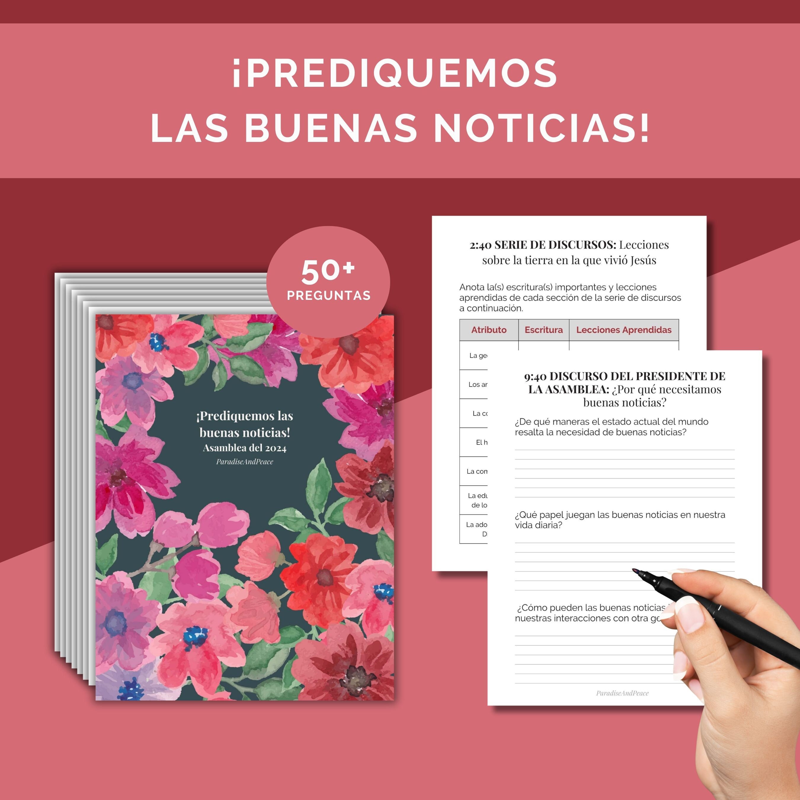 Prediquemos Las Buenas Noticias, Libro de Trabajo La Asamblea 2024, 72 páginas de Hojas de Trabajo Imprimibles para los Testigos de Jehová
