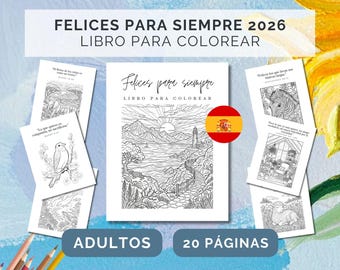 SPANISCHE Felices para siempre 2026 | Buch für colorear für Erwachsene | 20 Seiten Unikate für die Asamblea de los Testigos de Jehová
