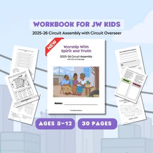 Asamblea de Circuito 2025-26 con Superintendente de Circuito Libro de Actividades TJ, Adoración con Espíritu y Verdad Imprimibles para Testigos de Jehová Niños de 5 a 12 años