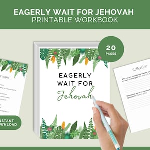 JW Eagerly Wait for Jehovah 2023-24 | Circuit Assembly Workbook 2 | 24-Page Printable Notebook for Jehovah's Witness Adult, Digital Download