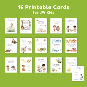 JW Kids Yeartext 2024 Cards Pack of 16 Printable Watercolor Scriptures ...