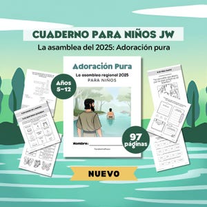 ESPAÑOL Livro de Atividades Para JW Niños (5-12 anos): Adoración Pura, 97 páginas | La asamblea regional de los Testigos de Jehová cuaderno