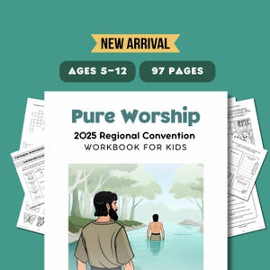 Pure Worship Workbook for Kids, 2025 JW Convention Activities for Children Ages 5-12, Printable Worksheets for Jehovah&#39;s Witnesses