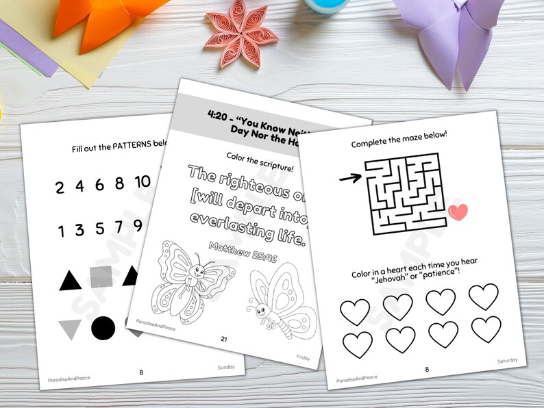 JW Kids Ages 6-13 Exercise Patience 77 Page Activity Workbook 2023 Convention Printable Worksheets Education for Jehovah's Witness image 3