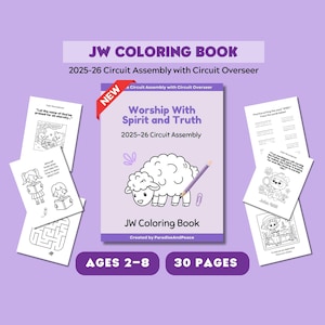 JW Young Kids (Ages 2-8) Worship With Spirit and Truth Coloring Book, 2025-26 Circuit Assembly Workbook, Jehovah&#39;s Witness Printable PDF