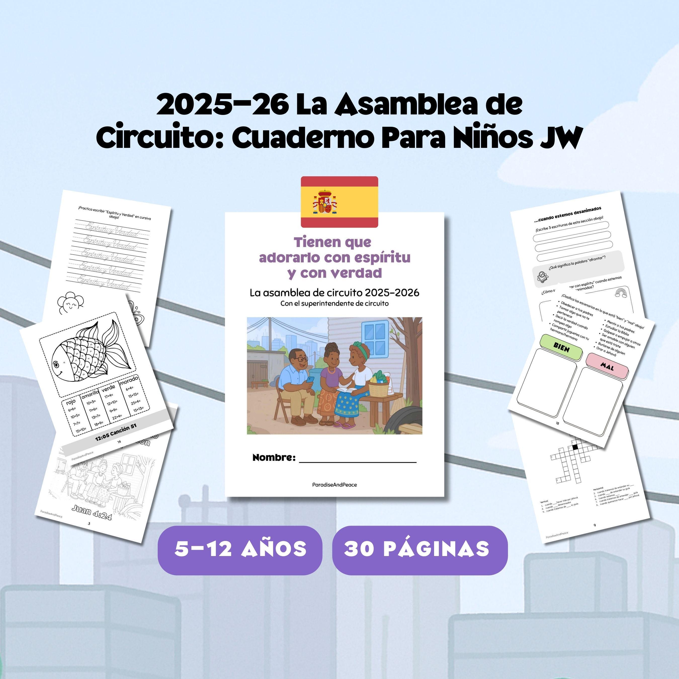 JW Niños (5-12 años) Tienen que adorarlo con espíritu y con verdad, 30 páginas | Asamblea de Circuito 2025-26 Testigos de Jehova, JW Kids