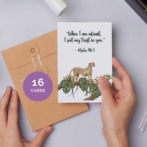 JW Yeartext 2025 Cards / Confezione da 16 Scritture acquerellabili stampabili per Testimoni di Geova adulti, Salmo 56:3 / Download immediato, Studio della Bibbia