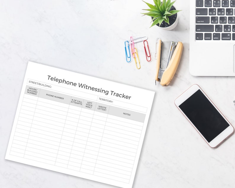 JW Telephone Witnessing Tracker Jehovah's Witness Etsy