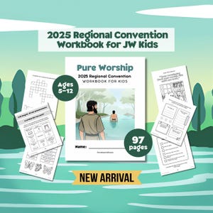Cuaderno de actividades de adoración pura para niños de JW Kids, actividades para niños de 5 a 12 años / Hojas de trabajo imprimibles para la Convención de 2025, educación para los testigos de Jehová