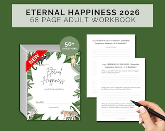 Quaderno di lavoro per la Convention JW sulla Felicità Eterna 2026 / Oltre 50 domande di studio, PDF stampabile di 68 pagine / Fogli di lavoro per adulti e adolescenti Testimoni di Geova