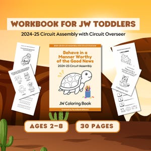 Libro para colorear "Comportarse de una manera digna de las buenas nuevas" para niños de 2 a 8 años, libro de trabajo para la Asamblea de Circuito 2024, Testigo de Jehová
