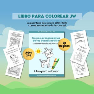 Libro para colorear "Nos avergonzamos de las buenas noticias" JW (2-8 jaar), Asamblea Circuito 2025, Hojas imprimibles Testigos de Jehová