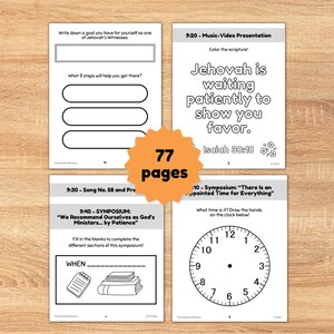 JW Kids Ages 6-13 Exercise Patience 77 Page Activity Workbook 2023 Convention Printable Worksheets Education for Jehovah's Witness image 4