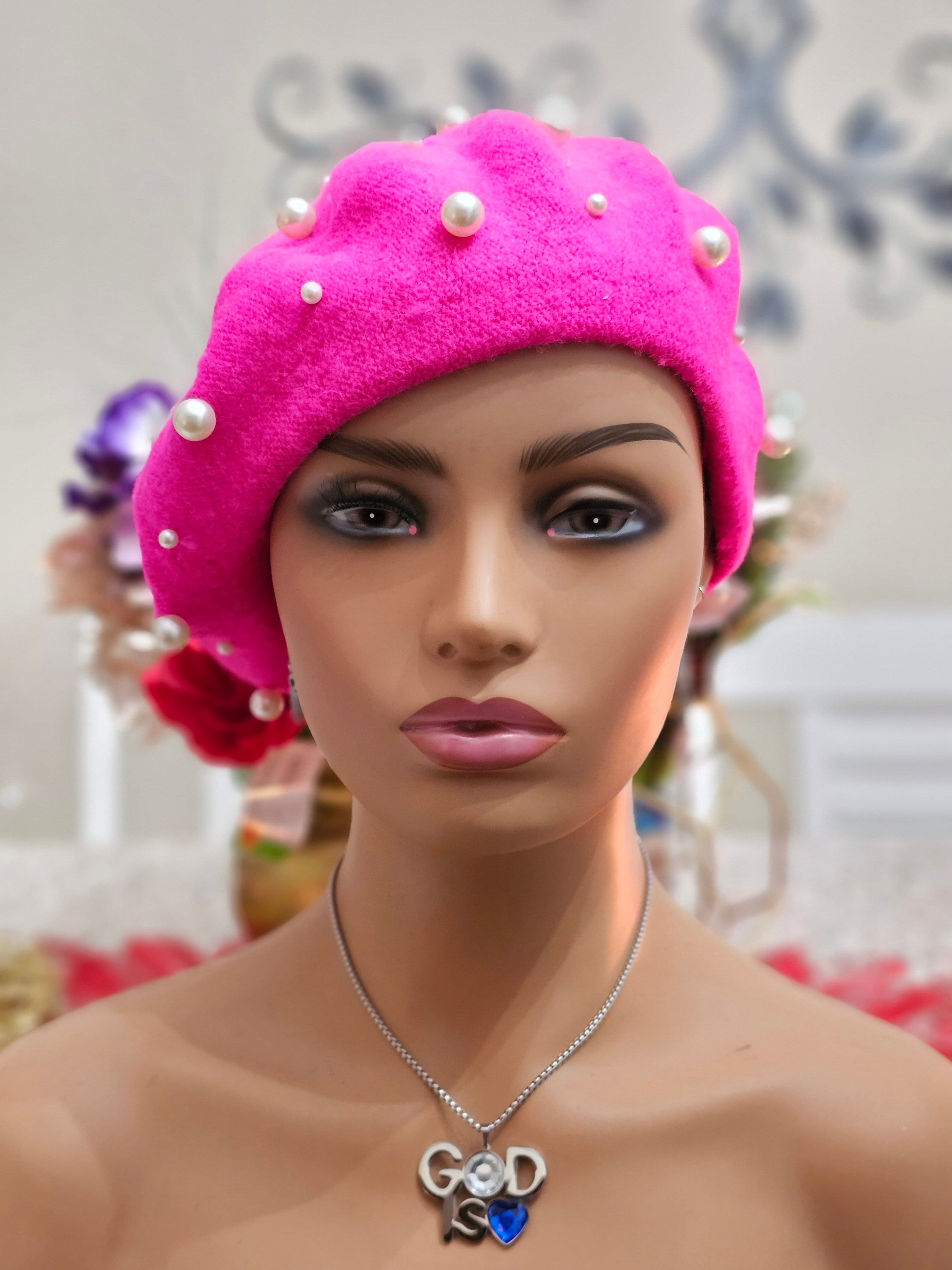 Pink Pearl Beret - Etsy display picture 2