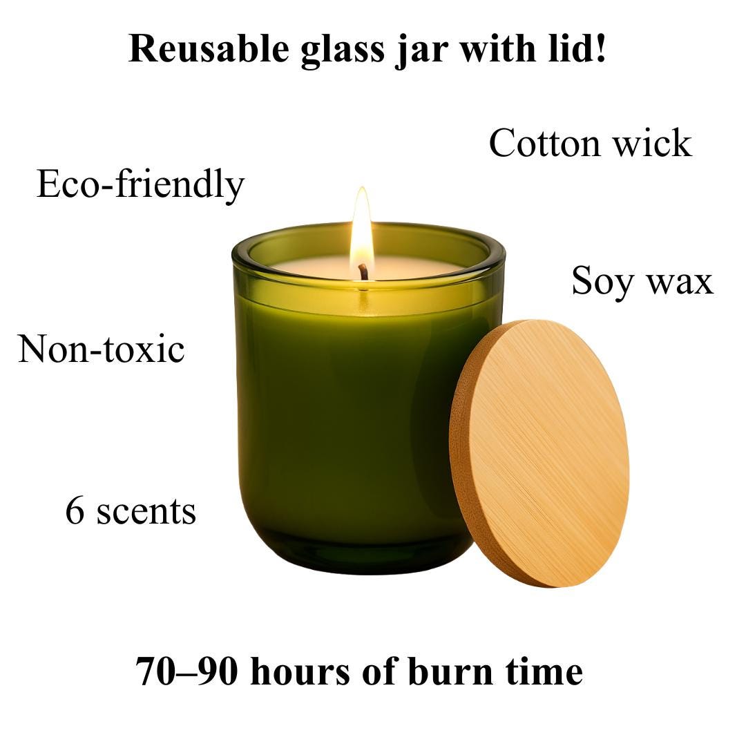 Personalized Frosted Glass Candle With Wooden Lid, 14 Oz. Soy Custom ...