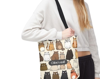 Cute cats personalized tote bag, Custom gift for cat lover, Cat mom gift, Cat themed gifts, Crazy cats aesthetic tote bag