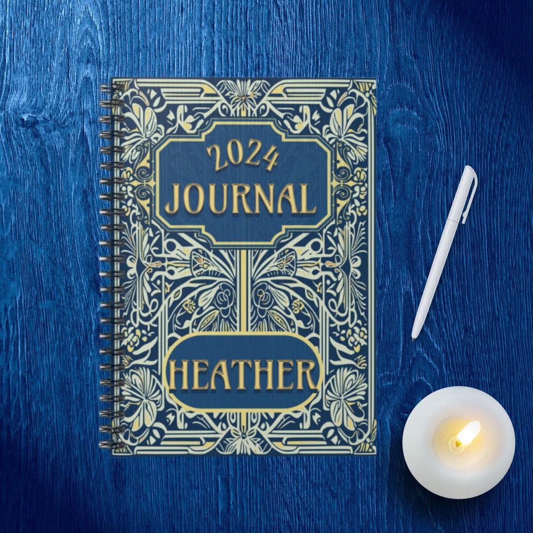 2024 Personalized Art Deco Journal Reading Journal Pretty Etsy