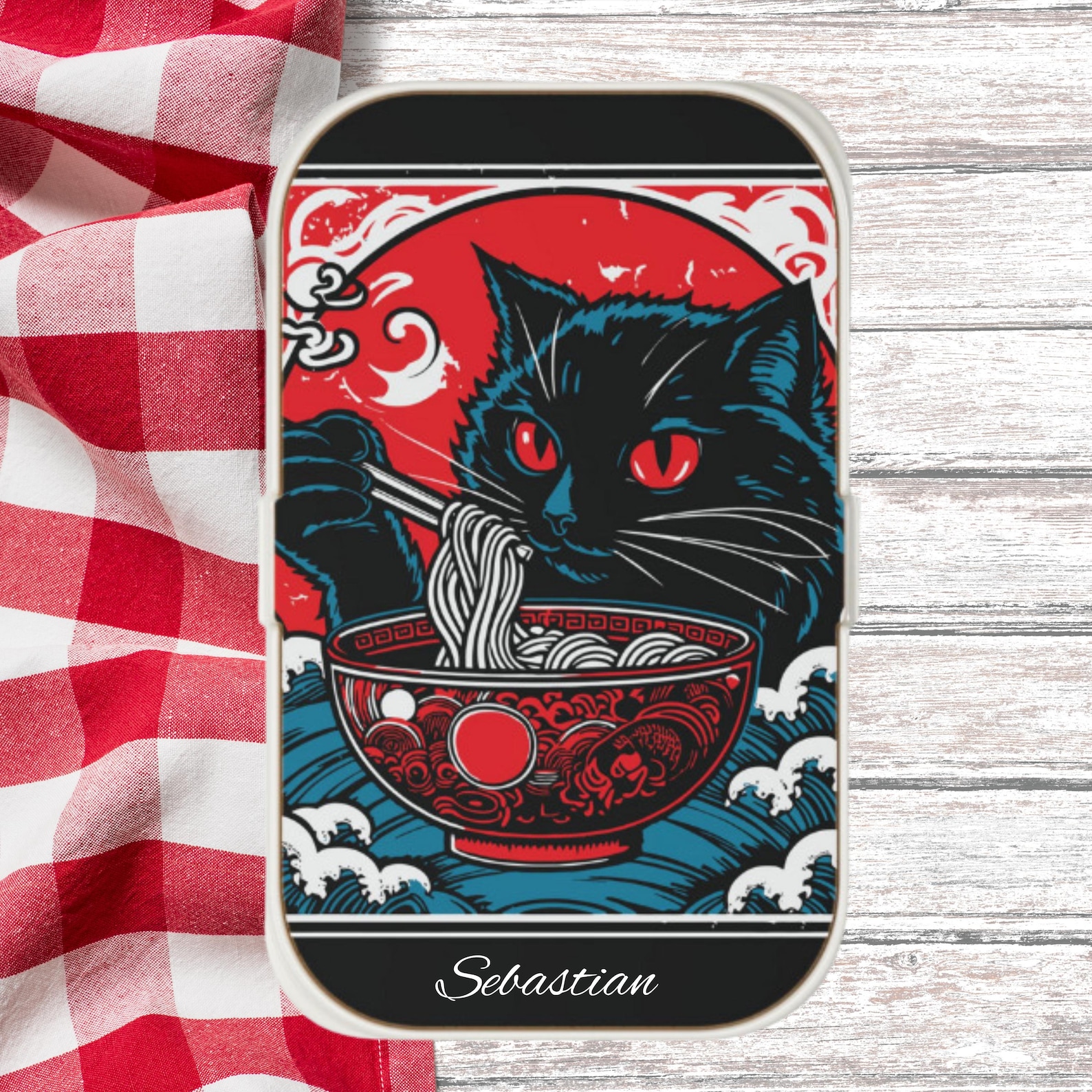 Box da pranzo a base di gatti personalizzato