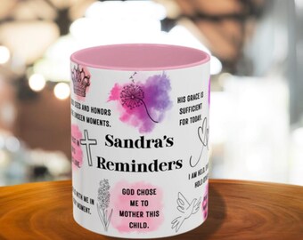 Personalisierte inspirierende christliche Tasse für Mama, bunte Tasse für Muttertagsgeschenk oder Geburtstag, Bibelzitate-Teetasse, 11 Unze oder 15 Unze