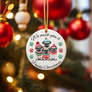 Funny pug Christmas ornament, Christmas pug mom dad gift, Pug Christmas décor, Dog lover ornament, Dog breed pet parent ornament